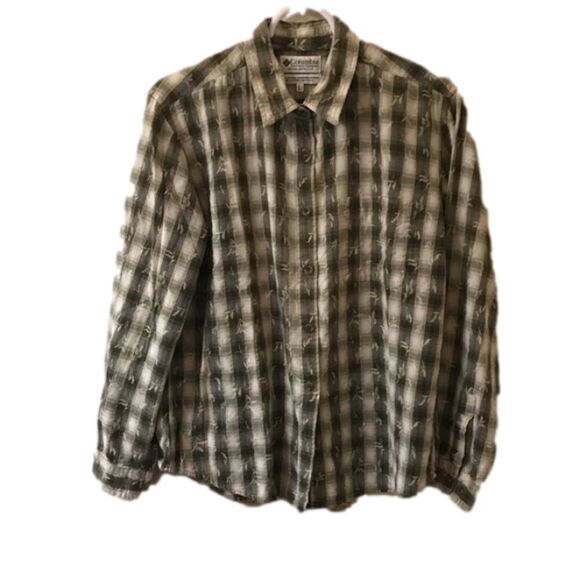Columbia 100% Cotton Wheat Plaid Button Down Shirt - Picture 1 of 7